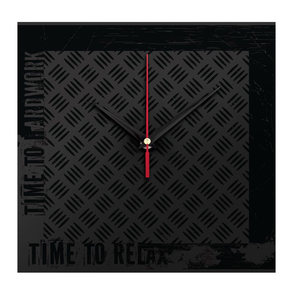 Часы настенные стеклянные Hard Work Black под нанесение - материал стекло (P-71296-30) - купить оптом