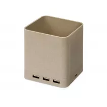 Настольный органайзер Cubic с функциями USB-хаба и беспроводной зарядки Настольный органайзер Cubic с функциями USB-хаба и беспроводной зарядки