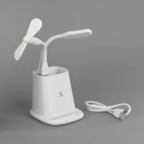 Карандашница Smart Stand с беспроводным зарядным устройством, вентилятором и лампой (2USB разъёма) Карандашница Smart Stand с беспроводным зарядным устройством, вентилятором и лампой (2USB разъёма)
