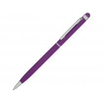 Ручка-стилус металлическая шариковая Jucy Soft soft-touch, красная