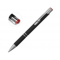 Ручка металлическая шариковая Legend Mirror Gum, soft-touch, черная с зеленым