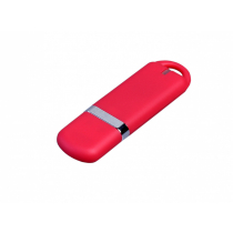 Флеш-накопитель промо прямоугольной формы с закругленными краями, красный