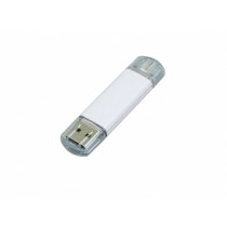 Флешка c дополнительным разъемом Micro USB 3-in-1 TypeC 3.0, белая