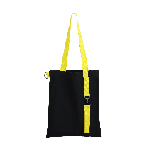 Шоппер Superbag black с ремувкой 4sb, чёрный с салатовым