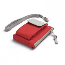 Кошелек для ключей с кармашком, красный