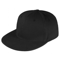 Бейсболка Snapback с прямым козырьком, черная Бейсболка Snapback с прямым козырьком, черная