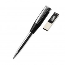 Ручка металлическая Memphys c флешкой, чёрная