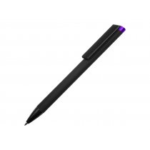 Ручка металлическая шариковая Taper Metal soft-touch, черная с оранжевым Ручка металлическая шариковая Taper Metal soft-touch, черная с оранжевым