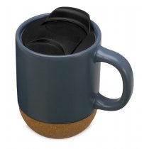 Кружка с пробковым дном и крышкой Denpasar, черная