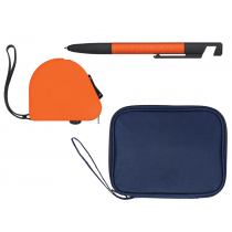 Подарочный набор с ручкой-стилусом и рулеткой, оранжевый