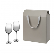 Подарочный набор 2 бокала для вина в большом подарочном пакете, серый