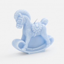 Свеча фигурная Лошадка-качалка, голубая