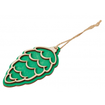 Деревянная подвеска на елку Cedar, зеленая