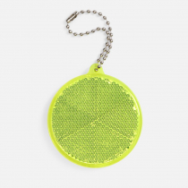 Пешеходный светоотражатель с цепочкой Круг, желтый неон