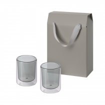 Подарочный набор 2 cтеклянных стакана Marlo в коробке-пакете, серый