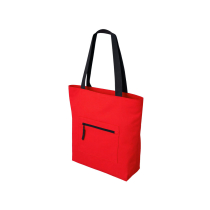 Сумка на молнии Zipper Neo из хлопка 280 г c карманом на молнии спереди, красная