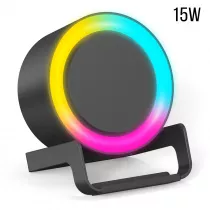 Беспроводная Bluetooth колонка U-Tone RGB c функцией беспроводной зарядки 15W, черная Беспроводная Bluetooth колонка U-Tone RGB c функцией беспроводной зарядки 15W, черная