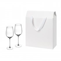 Подарочный набор 2 бокала для вина в большом подарочном пакете, серый Подарочный набор 2 бокала для вина в большом подарочном пакете, серый