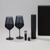 Подарочный набор 2 бокала для вина Black Edition + набор для вина Sacramento в коробке