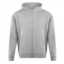 Толстовка унисекс Oversize Zip с капюшоном сэндвич, серый меланж