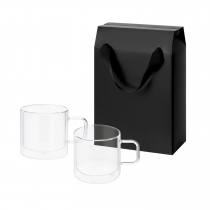 Подарочный набор 2 стеклянные кружки Luna в коробке-пакете