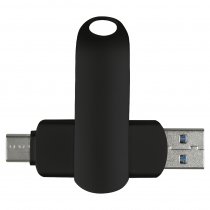 Флеш накопитель USB 3.0 + TYPE C, черный матовый