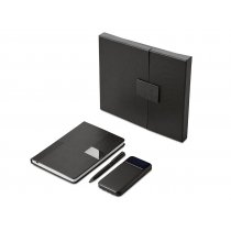 Подарочный набор Tesla с блокнотом А5, ручкой и пауэрбенком на 10 000 mAh