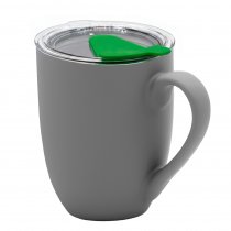 Кружка с крышкой Velvet Duo, софт-тач, тёмно-серая