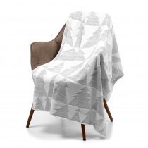 Плед Танцующий лес, белый с золотом