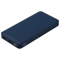 Внешний аккумулятор (powerbank) WeCharge Soft Touch, 10 000 mAH, Power Delivery (PD) 25.5W, со светящимся логотипом после гравировки, c цифровым дисплеем для контроля заряда