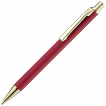 Ручка шариковая Lobby Soft Touch Gold, красная
