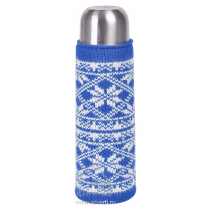 Чехол вязаный на бутылку/термос «Зимний орнамент»