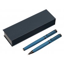 Подарочный набор из 2-х ручек Black Lama soft-touch, темно-синий