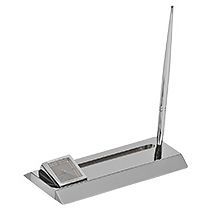 Набор настольный: подставка для визиток, авторучка, часы