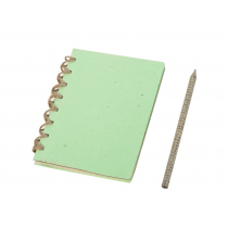 Блокнот А6 с бумажным карандашом и семенами цветов, синий