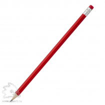 Карандаш простой заточенный, с ластиком, дерево