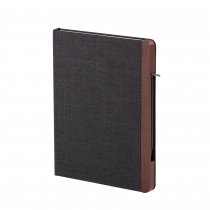 Блокнот Wood с ручкой в ореховом магнитном пенале, черный