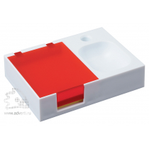 Подставка под ручку и скрепки «Потакет», белая с зеленым