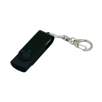 USB-флешка промо с поворотным механизмом и однотонным металлическим клипом