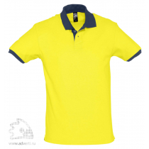 Рубашка поло «Prince 190», мужская, жёлтая с темно-синим