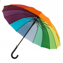 Зонт-трость Радуга, 16 разноцветных клиньев