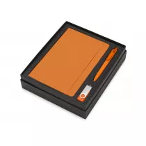Подарочный набор Vision Pro Plus soft-touch с флешкой, ручкой и блокнотом А5, оранжевый Подарочный набор Vision Pro Plus soft-touch с флешкой, ручкой и блокнотом А5, оранжевый