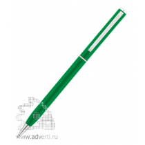 Ручка шариковая Атриум Silver, темно-зеленая