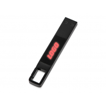 USB 2.0- флешка на 32 Гб c подсветкой логотипа Hook LED, красная подсветка