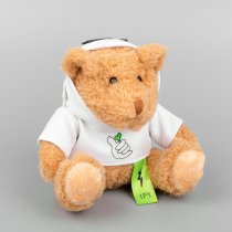 Мягкая игрушка Мишка Cuddleton в белом худи с нанесением и кастомизацией
