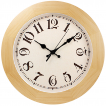 Часы круглые деревянные 300 мм, бежевые