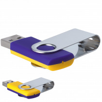 Флешка TWIST MIX, фиолетовая с жёлтым