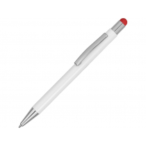 Ручка металлическая шариковая Flowery со стилусом, оранжевая