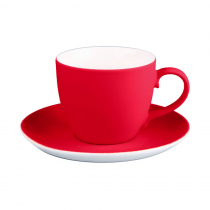 Чайная пара TENDER с прорезиненным покрытием, красная