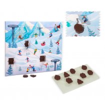 Адвент календарь на 31 фигурка тёмного шоколада